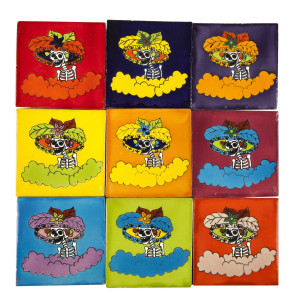 Catrinas - Talavera pop art tiles - 30 pieces