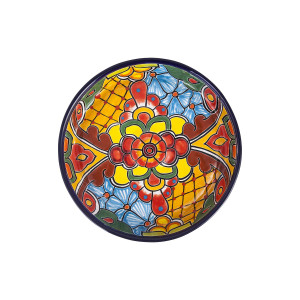 Redondo - Ceramic platter Talavera for snacks - 7 parts