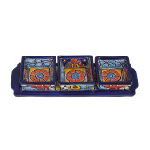 Cuadros - Talavera ceramic snack platter - 4 parts