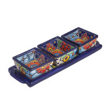 Cuadros - Talavera ceramic snack platter - 4 parts