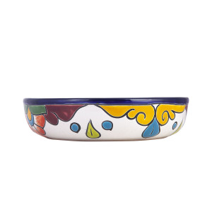 Charola - a decorated platter of Talavera from Mexico