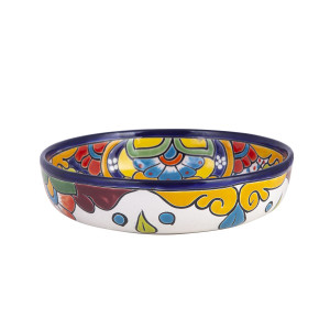 Charola - a decorated platter of Talavera from Mexico