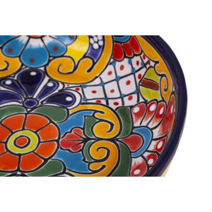 Charola - a decorated platter of Talavera from Mexico