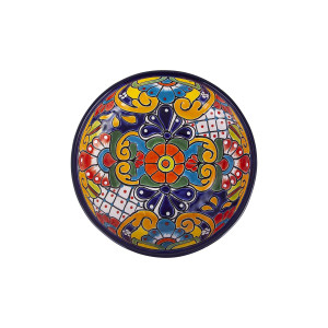 Charola - a decorated platter of Talavera from Mexico