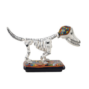 Perro y hueso - original dog figure in Talaver technique