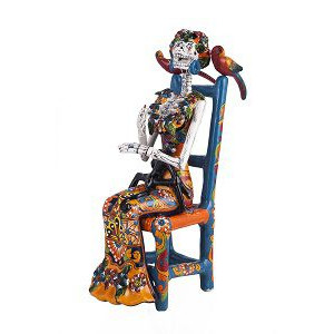 Frida Sentada - traditional Talavera figure from Mexico