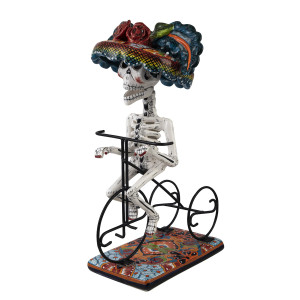 Ciclista catrina - traditional figure of La Catrina on a bicycle