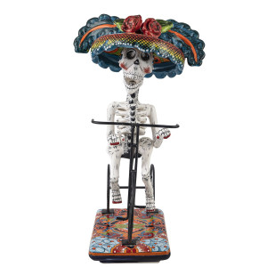 Ciclista catrina - traditional figure of La Catrina on a bicycle