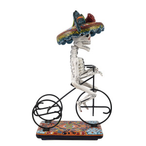 Ciclista catrina - traditional figure of La Catrina on a bicycle