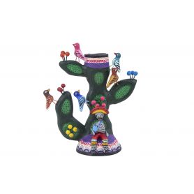 Cactus y Muertos - candle holder from Mexico - height 14 cm