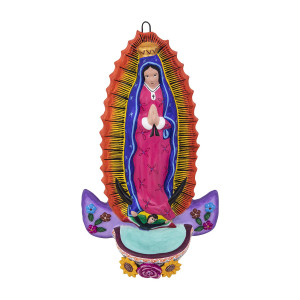 Virgen pared - stoup with the image of the Virgin of Guadalupe