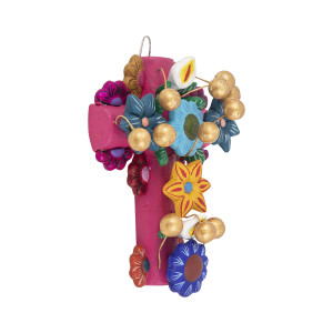 Cruz con flores - symbol of the cross - handicraft from Mexico