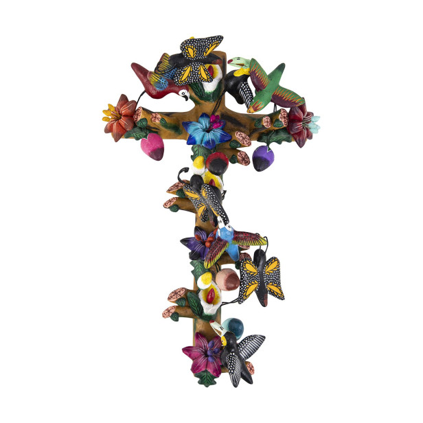 Cruz Mariposa - symbol of the cross - handicraft from Mexico