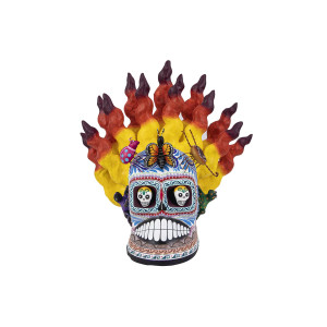 Cráneo flamas con bicho - skull on fire from Mexico