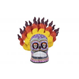 Craneo con Flamas - skull on fire from Mexico - height 25 cm