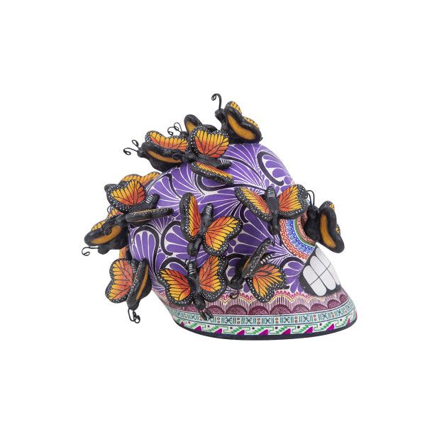 Cráneo con mariposas - skull with butterflies from Mexico