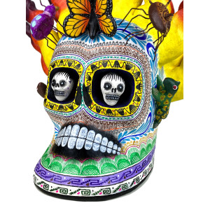 Cráneo flamas con bicho - skull on fire from Mexico