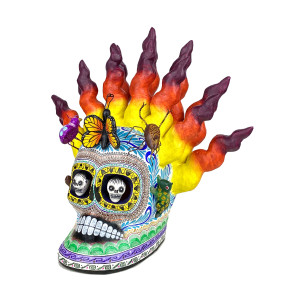 Cráneo flamas con bicho - skull on fire from Mexico