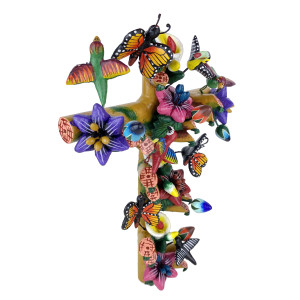 Cruz Mariposa - symbol of the cross - handicraft from Mexico