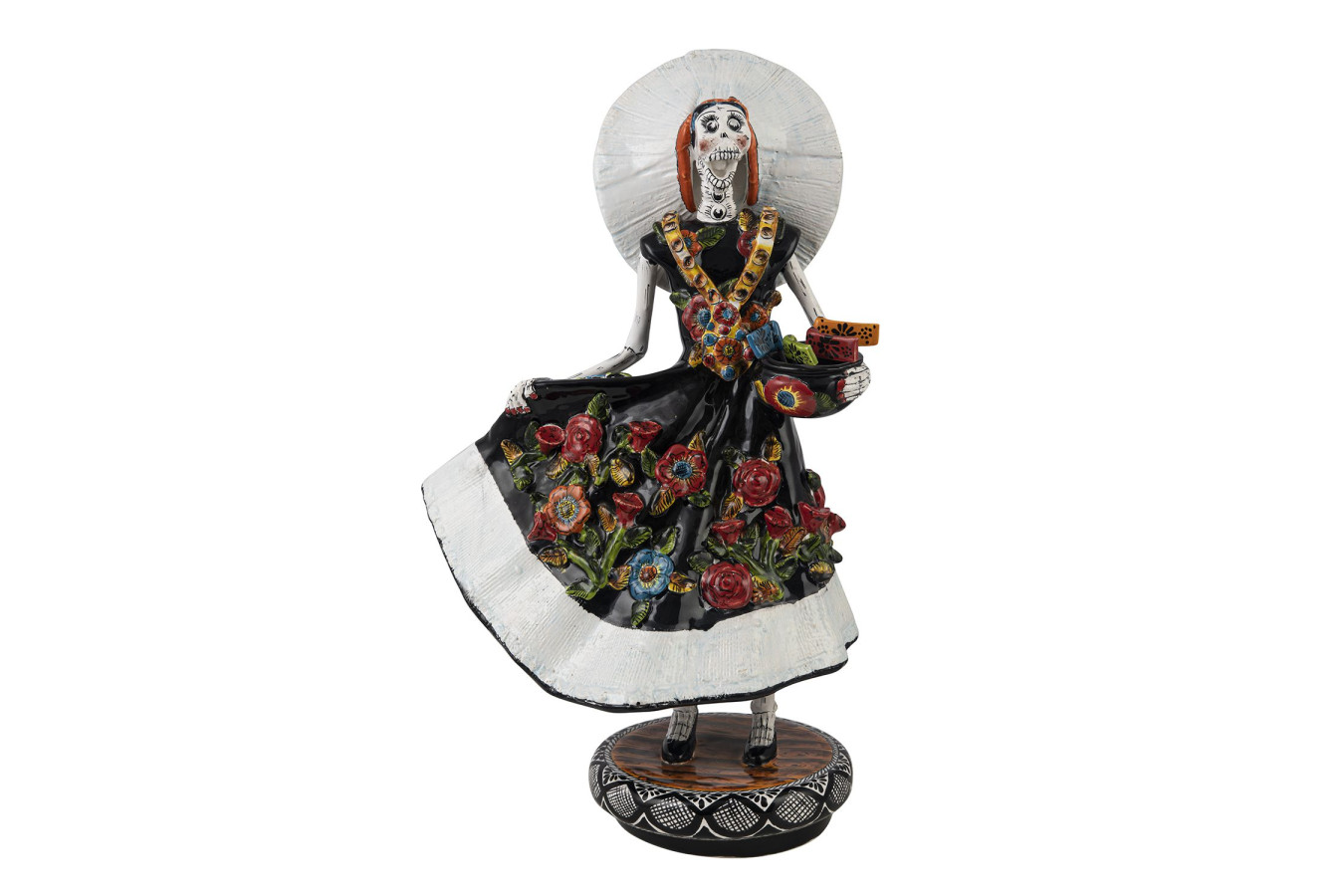 Catrina Tehuana - traditional figure from Mexico with Talavera motif