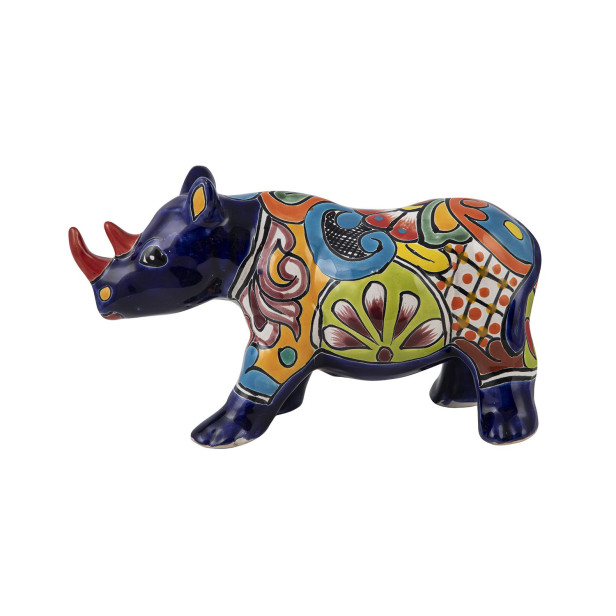 Rino - decorative rhino - ceramic Talavera