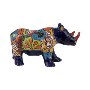 Rino - decorative rhino - ceramic Talavera