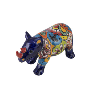 Rino - decorative rhino - ceramic Talavera