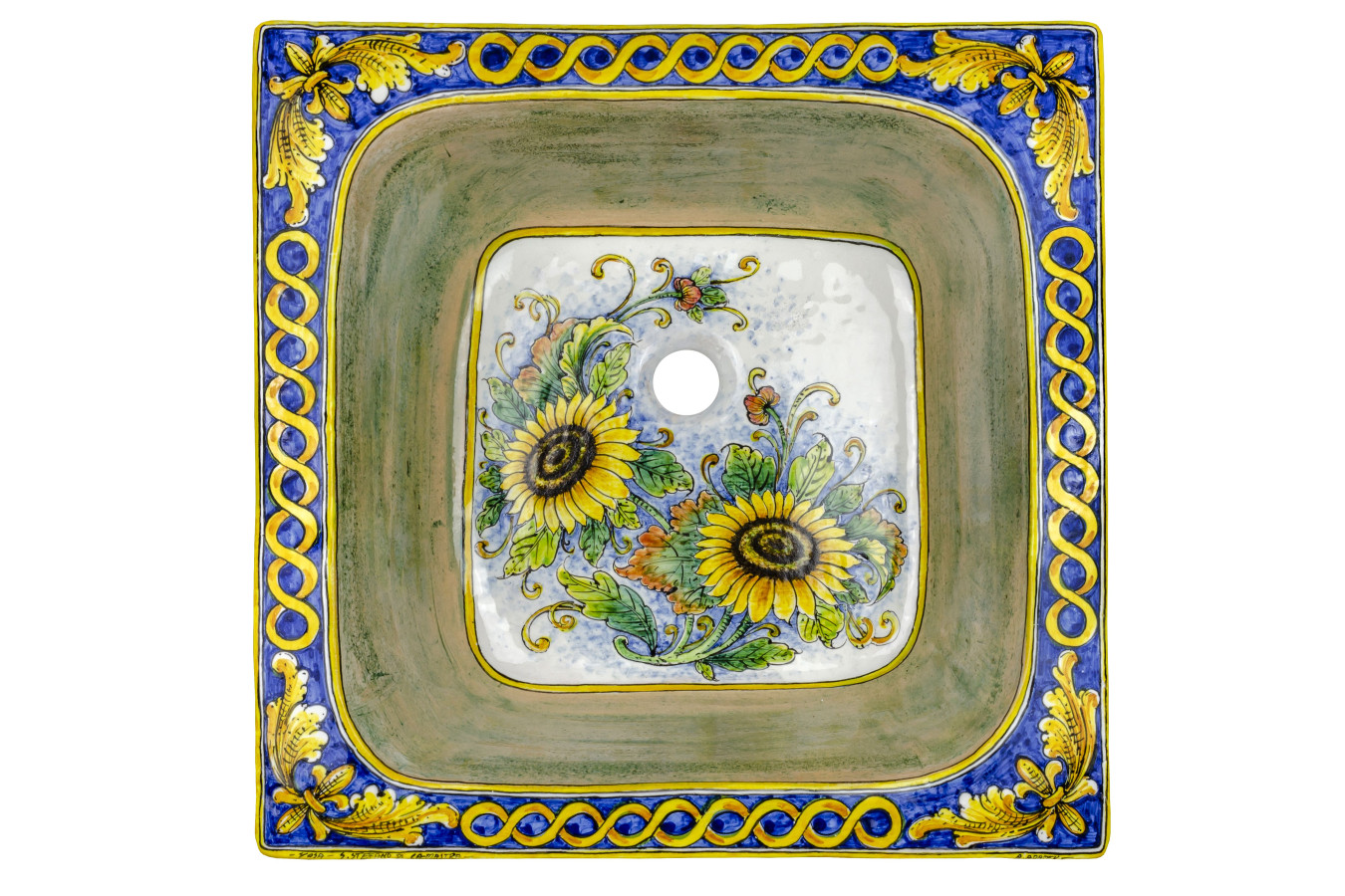Campo di girasoli - rectangular sink from Italy