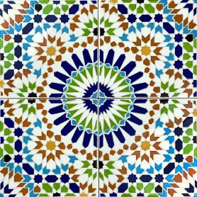 Fara - Moroccan ceramic tiles 20x20 cm, 12 tiles in set (0,5 m2)