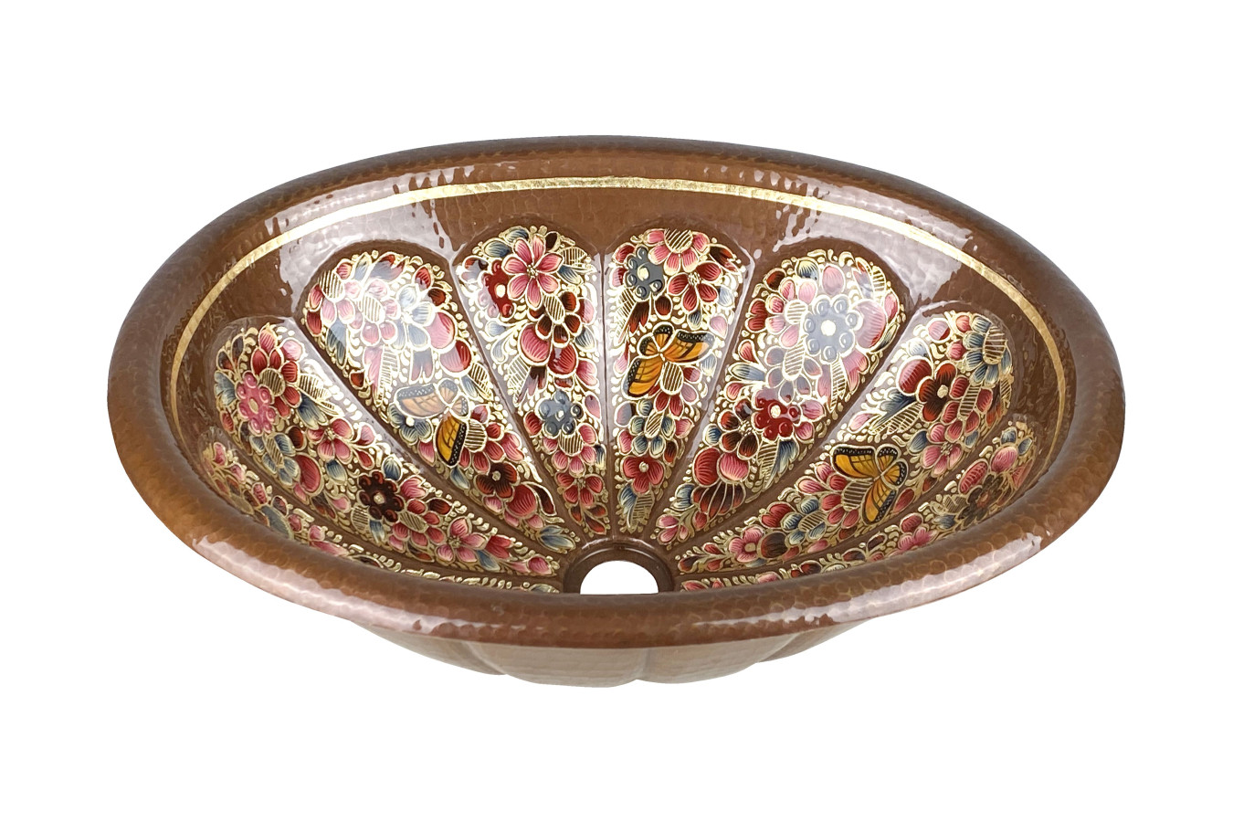 Calabaza floral - Countertop copper washbasin