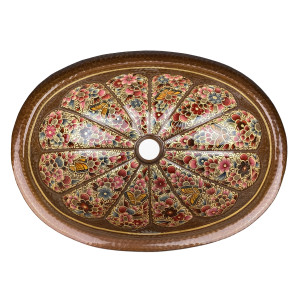 Calabaza floral - Countertop copper washbasin