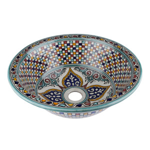 Zanya - Kolorowa umywalka ceramiczna z Maroka