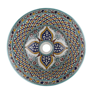 Zanya - Kolorowa umywalka ceramiczna z Maroka