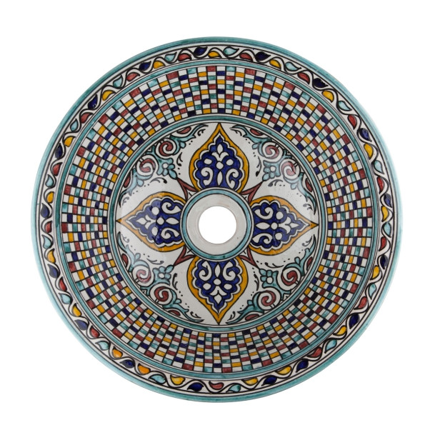 Zanya - Kolorowa umywalka ceramiczna z Maroka