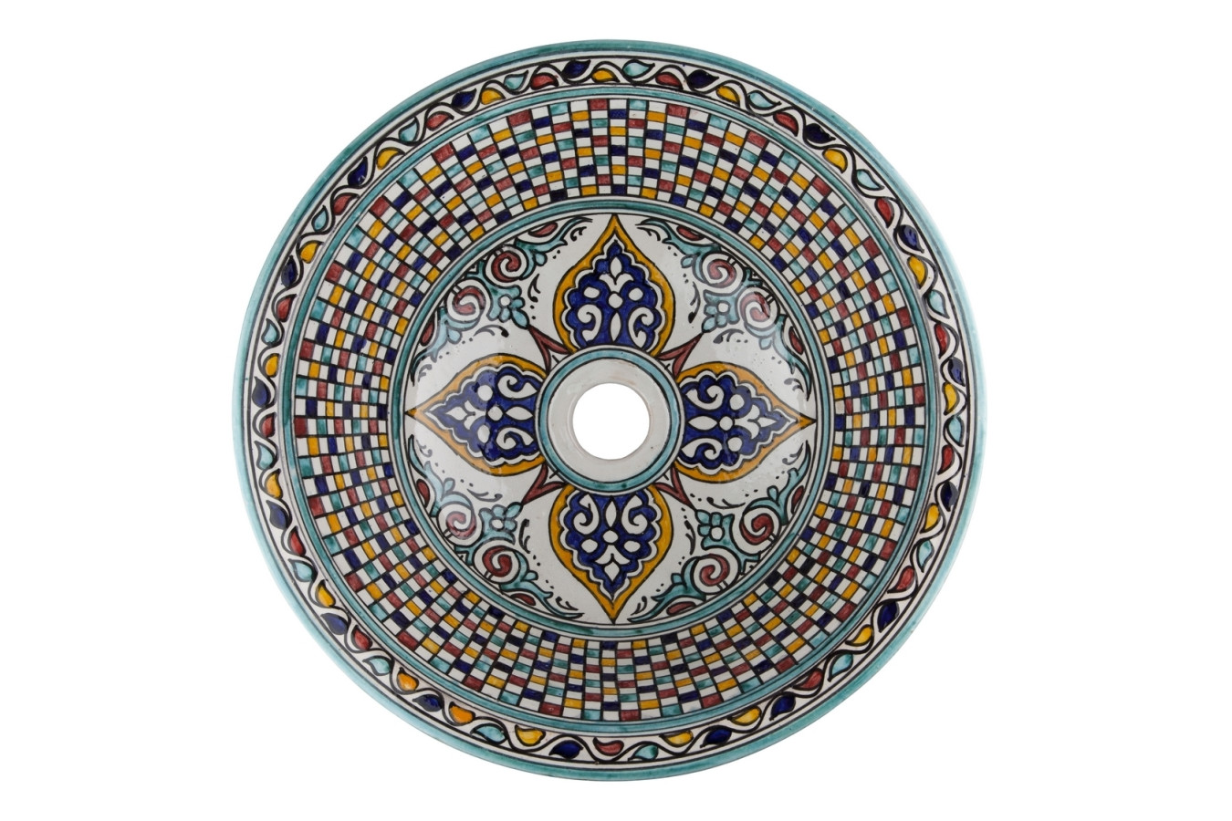 Zanya - Kolorowa umywalka ceramiczna z Maroka