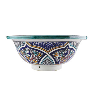 Zanya - Kolorowa umywalka ceramiczna z Maroka