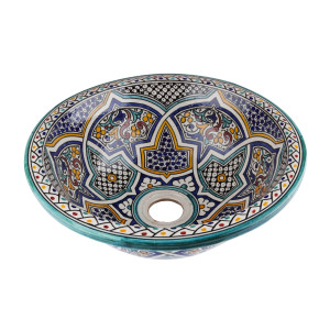 Zanya - Kolorowa umywalka ceramiczna z Maroka