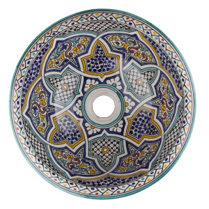 Zanya - Kolorowa umywalka ceramiczna z Maroka