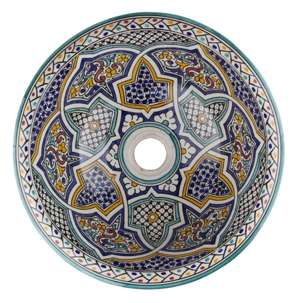 Zanya - Kolorowa umywalka ceramiczna z Maroka
