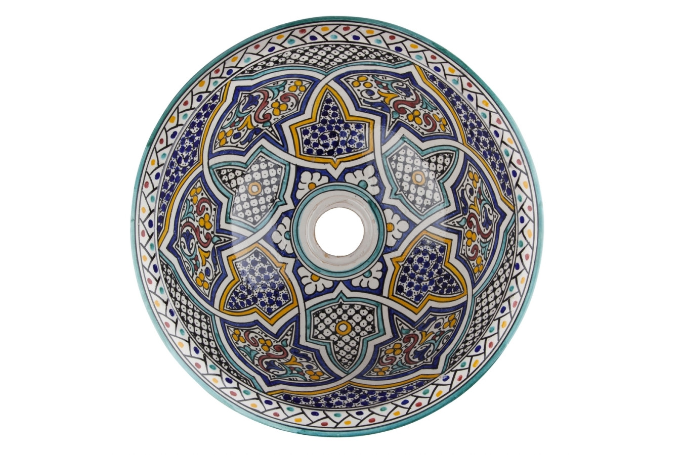 Zanya - Kolorowa umywalka ceramiczna z Maroka