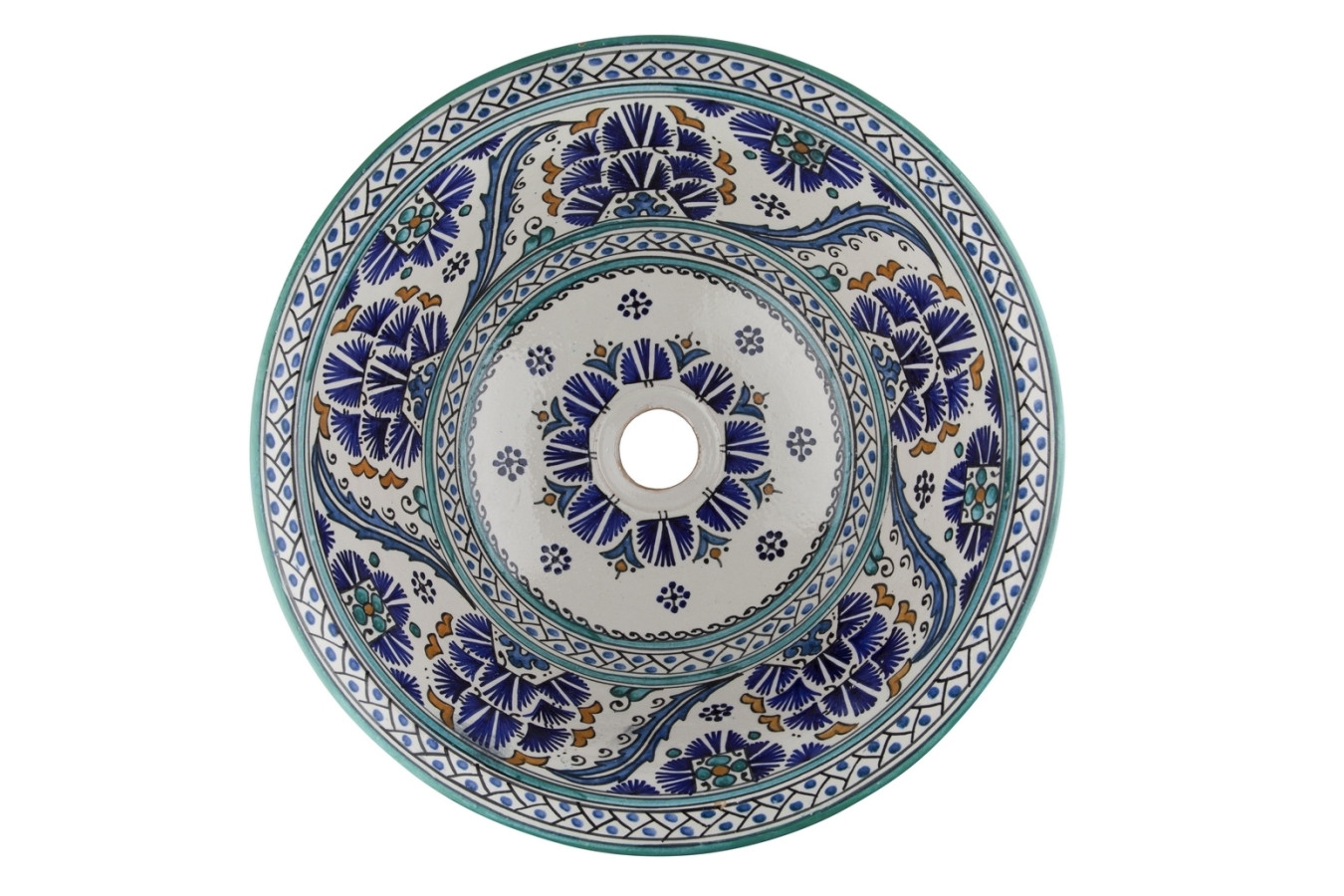 Zanya - Kolorowa umywalka ceramiczna z Maroka