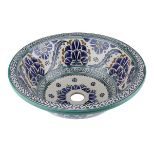 Zanya - Kolorowa umywalka ceramiczna z Maroka