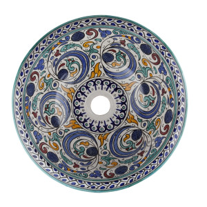 Zanya - Kolorowa umywalka ceramiczna z Maroka