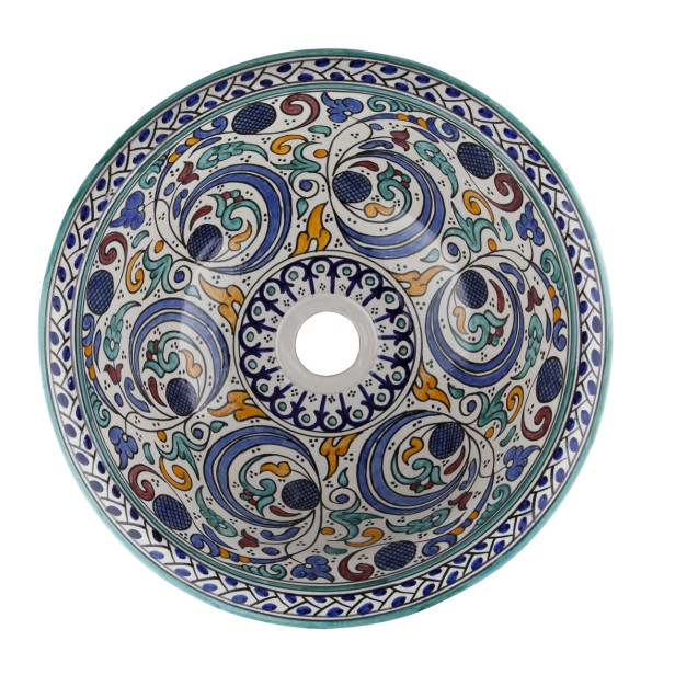 Zanya - Kolorowa umywalka ceramiczna z Maroka