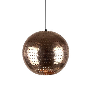 Bola L - świecąca kulista lampa miedziana z meksyku