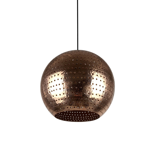 Bola L - świecąca kulista lampa miedziana z meksyku