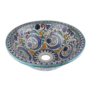 Zanya - Kolorowa umywalka ceramiczna z Maroka