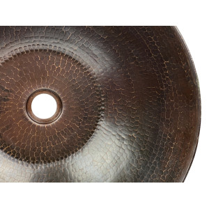 Tazón Verde - hand-forged copper sink with patina