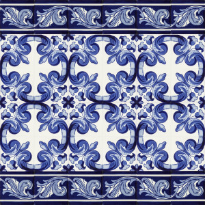 Mariposa - A set of Mexican tiles with a border
