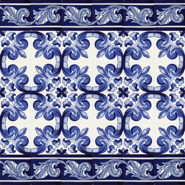 Mariposa - A set of Mexican tiles with a border